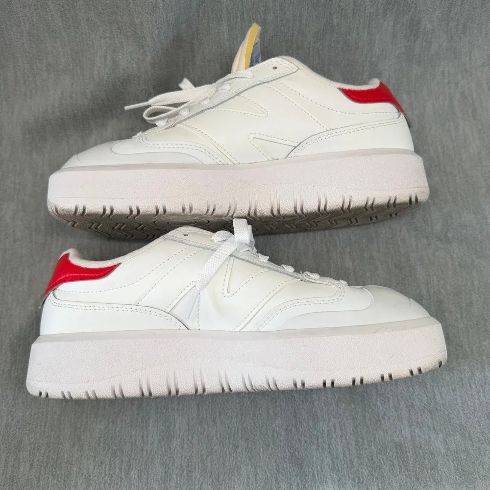 New Balance CT302 White Red Platform Leather Sneakers Mens 8 CT302LH casual Shoe